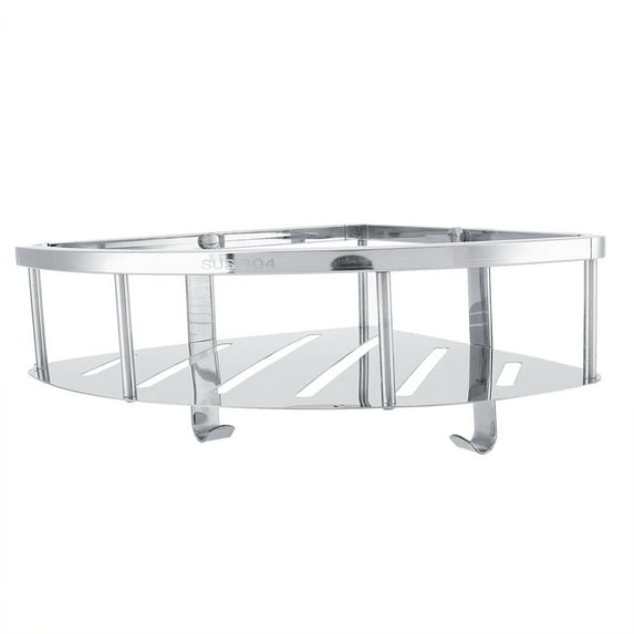 Stainless Steel Wall Mounted Corner Shelf Storage Basket Holder Organizer Bathroom Decor