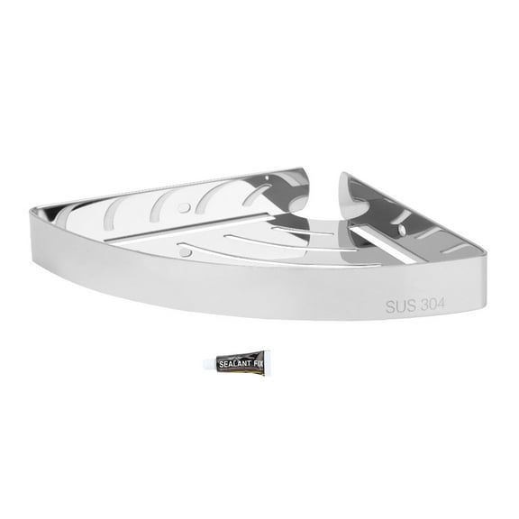Stainless Steel Wall Mounted Corner Shelf Storage Holder Basket Organizer Bathroom Kitchen
