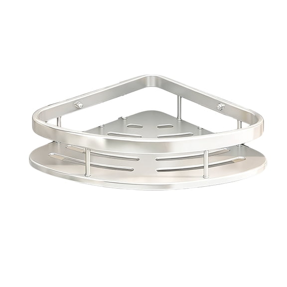 Stainless Steel Wall Mounted Corner Shower Caddy, Satin Nickel Shower Basket, Rust Resistant Open Wire Bathroom Corner Storage Organizer(White,29cm)