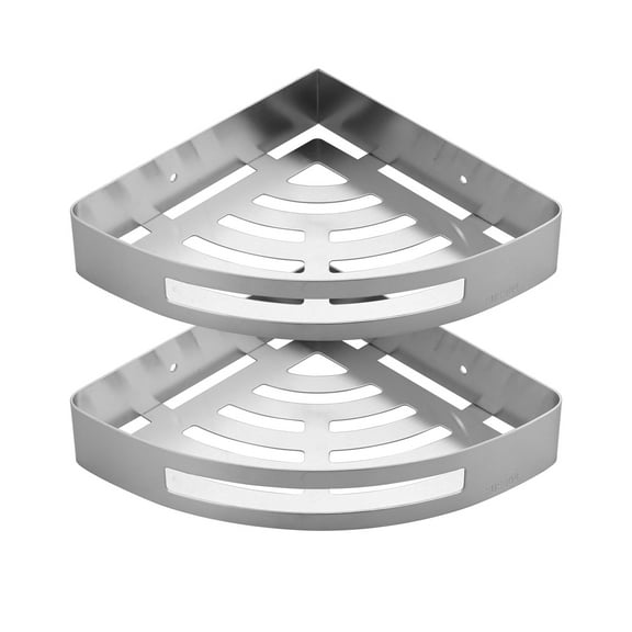 Stainless Steel Wall Mounted Corner Shower Caddy, Triangular Shower Basket in Brushed Nickel