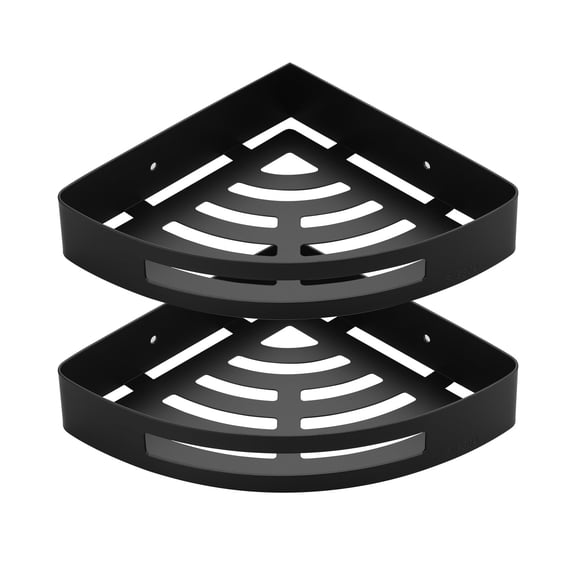 Stainless Steel Wall Mounted Corner Shower Caddy, Triangular Shower Basket in Matte Black