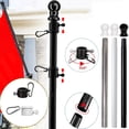thumbnail image 1 of Stainless Steel Wall Mounted Flagpole Kit, 360° Rotating Ring and Winding Design, Outdoor Flag Display for Houses, Gardens, Courtyards, or Fences, Sturdy and All-Weather Use, 1 of 7