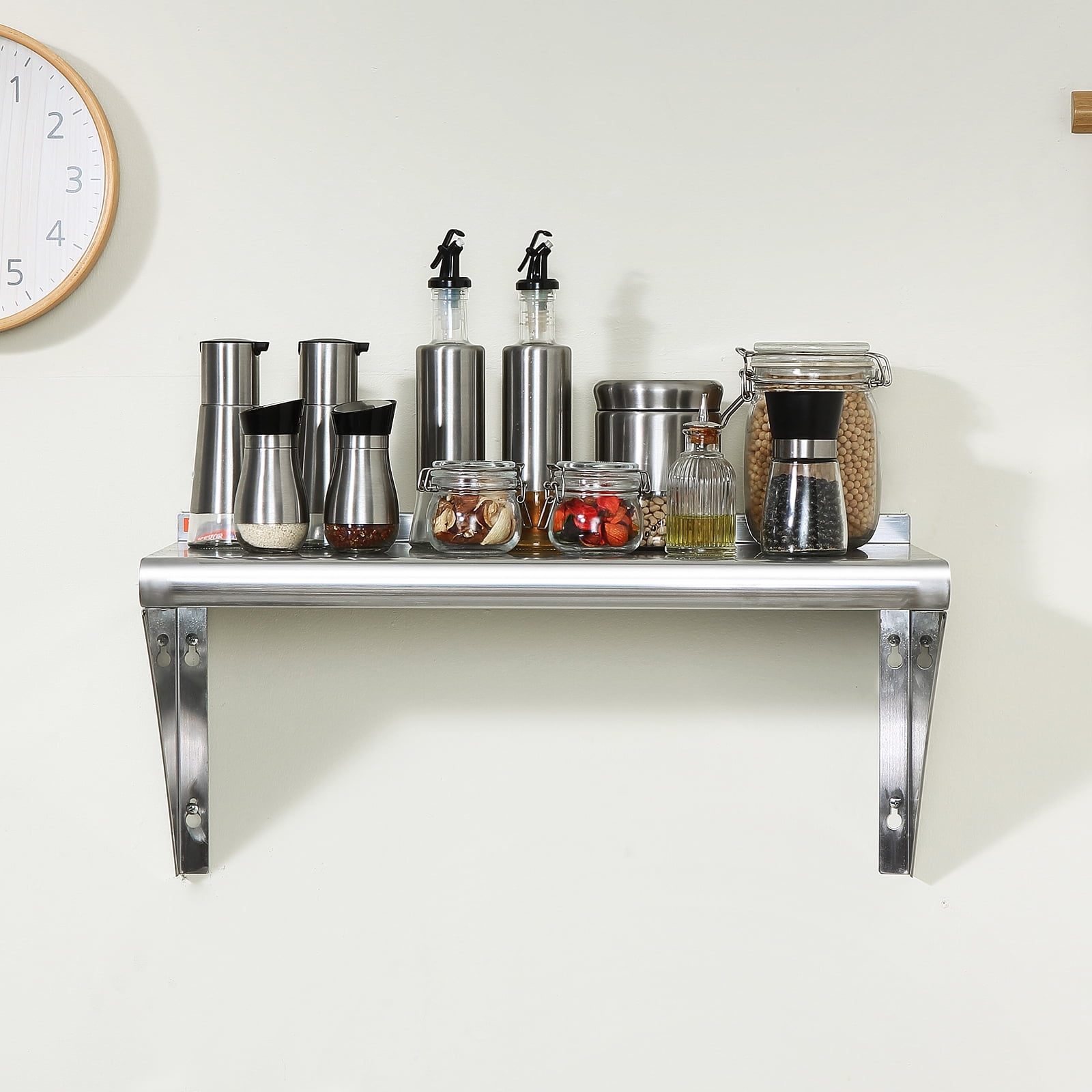Gridmann Stainless Steel Commercial Wall Shelf – 14" X 36" For Restaurant Kitchen