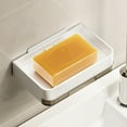 thumbnail image 1 of Stainless Steel Wall Mounted Soap Dish with Sponge Hook, Double Drainage Soap Rack for Shower Sink, Rustproof Bathroom Organizer for Bar Soap and Loofah, 1 of 6