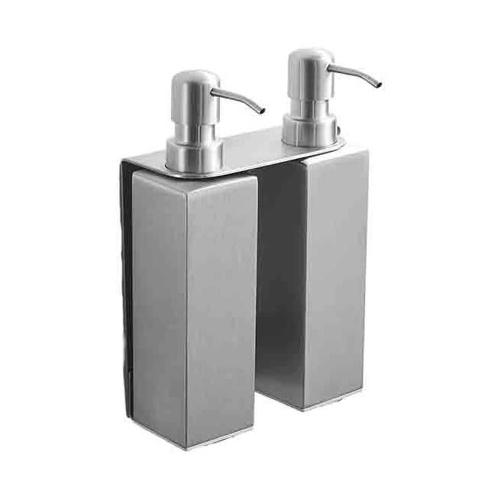 Stainless Steel Wall Mounted Soap Dispenser Bathroom Squeeze Bathroom Lotion Dispenser Hole Free Installation