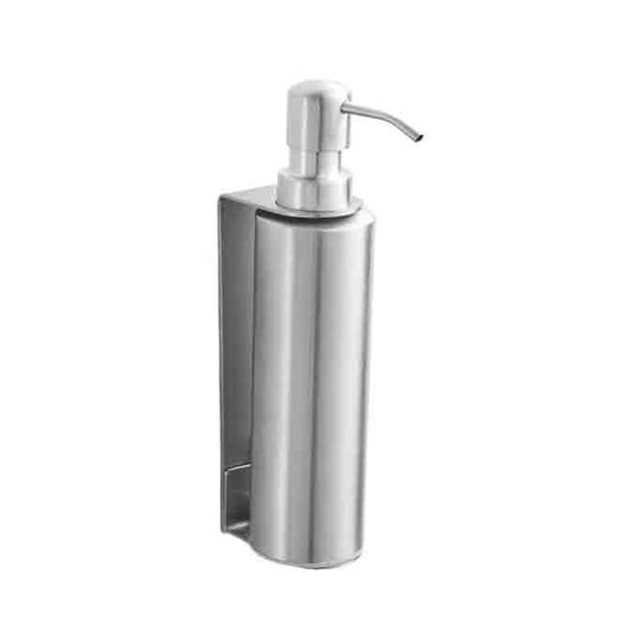 Stainless Steel Wall Mounted Soap Dispenser Bathroom Squeeze & Punch Single Round Lotion Bottle Black/Silver