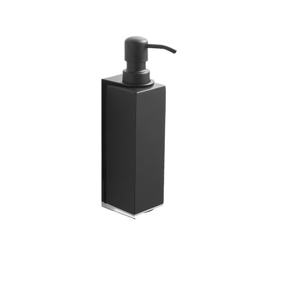 Stainless Steel Wall Mounted Soap Dispenser Bathroom Squeeze & Punch Single Square Lotion Bottle Black/Silver