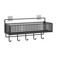 thumbnail image 1 of Stainless Steel Wall-Mounted Storage Basket with Bottom Hooks, Multi-Purpose Kitchen & Bathroom Organizer, Durable Mesh & Versatile Hanging Shelf, 1 of 5
