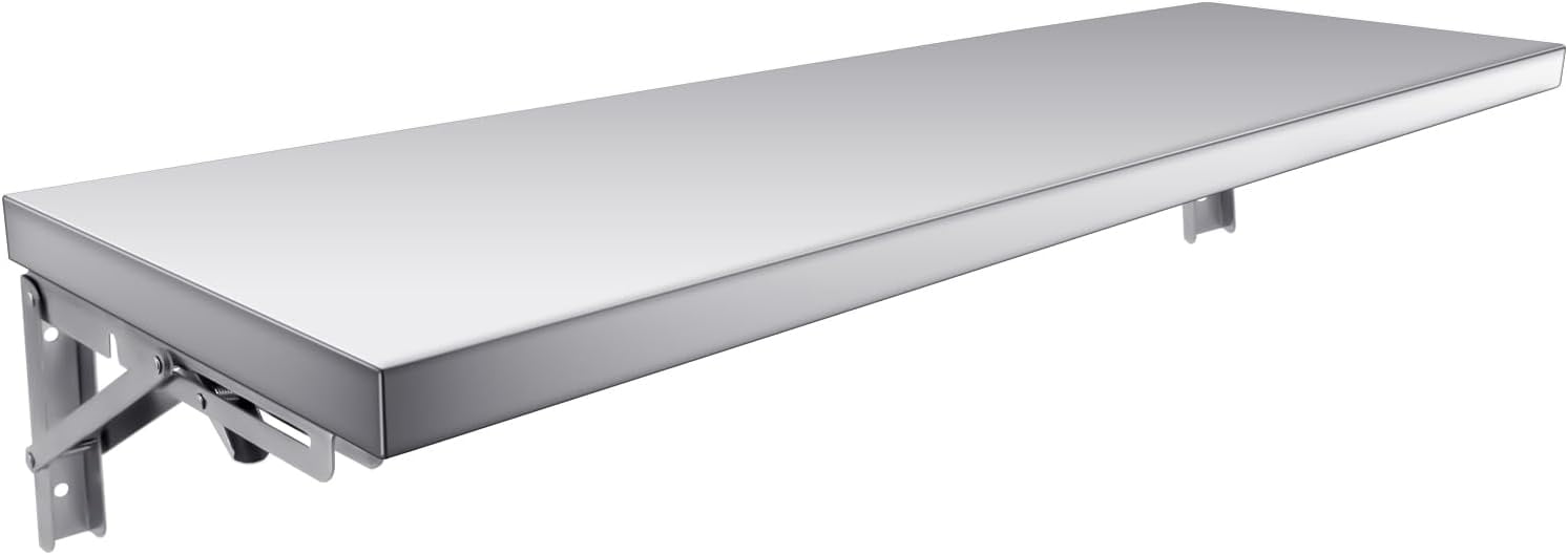 GRIDMANN 12" X 72" NSF Stainless Steel Kitchen Wall Mount Shelf W/ Backsplash