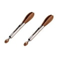 thumbnail image 1 of Stainless Steel & Walnut Wood BBQ Food Tongs-9 & 12 Inch Kitchen Serving Clips Non-Scratch Pasta & Meat Tongs Set of 2 Rust-Free Cooking Utensils, 1 of 2
