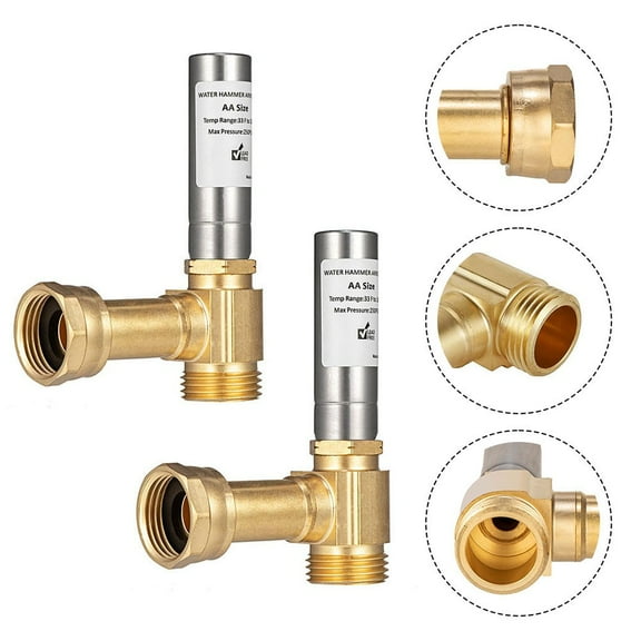 Stainless Steel Washing Machine Angle Water Hammer Arrester 3/4" Reduces Noise