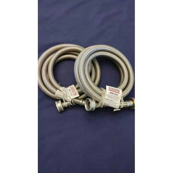 Stainless Steel Washing Machine Hoses 6 Feet (2 Pack)