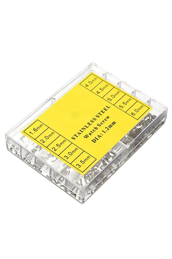 Stainless Steel Watch Back Screw Set 500-600PCS, Multi-Size for Watch Repair & Making