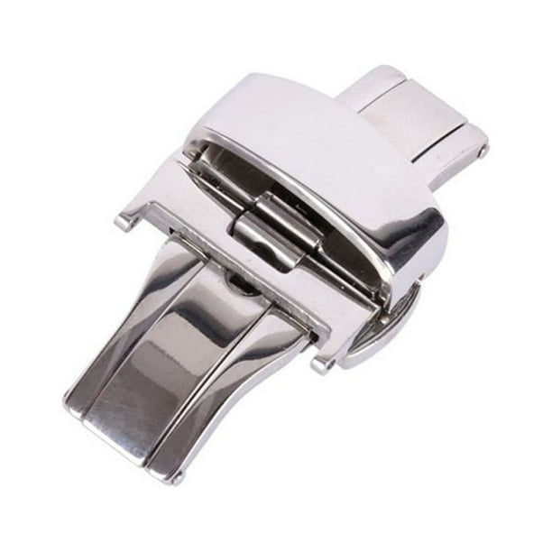 Stainless Steel Watch Buckle Double Push Button Deployment Clasp For Watch Band Strap 18MM Silver Walmart Business Supplies