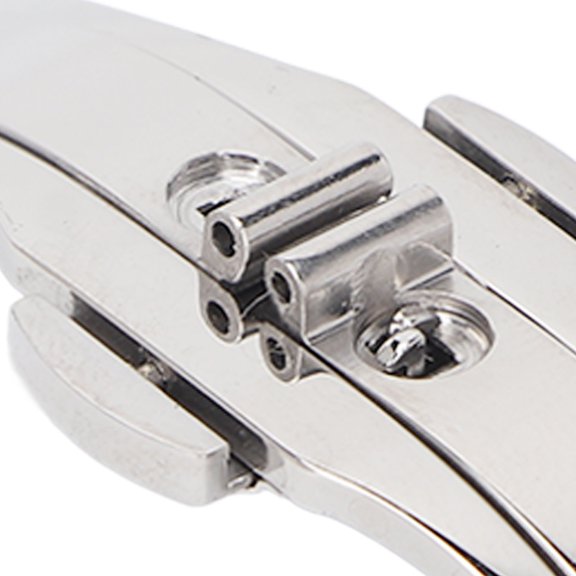 Stainless Steel Watch Strap Buckle with Double Push-Button Deployment Clasp for Secure Wristwatch Fit