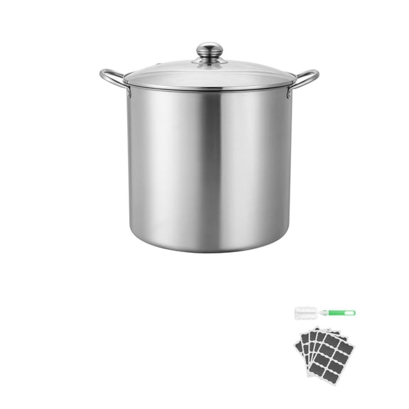 Stainless Steel Water Bath Canner with Rack,21 QT Pot and Glass Lid for Induction,Gas,Electric Cooktops