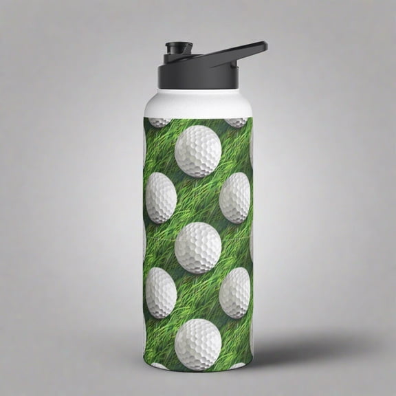 Stainless Steel Water Bottle, 32oz, 3D Golf Ball - Double Wall Insulation Keeps Drinks Hot or Cold