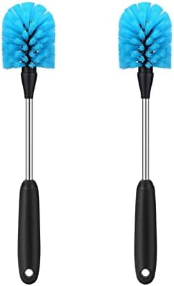 Stainless Steel Water Bottle Brush, Long Handle Scrubbing Brush, Built for Cleaning Sports Bottles, Baby Bottles, Cups, Coffee Mugs, Glasswares, Wine Decanters, Flask, 2 Pack, 13 in