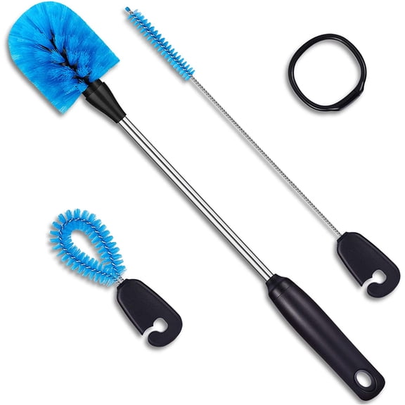Stainless Steel Water Bottle Cleaning Brush Set, Long Handle Bottle Cleaner Set with Triple Storage Hook, Built for Narrow Neck Bottles, Sports Bottles, Straws, Baby Bottles, Hydro Flask, Sippy Cups