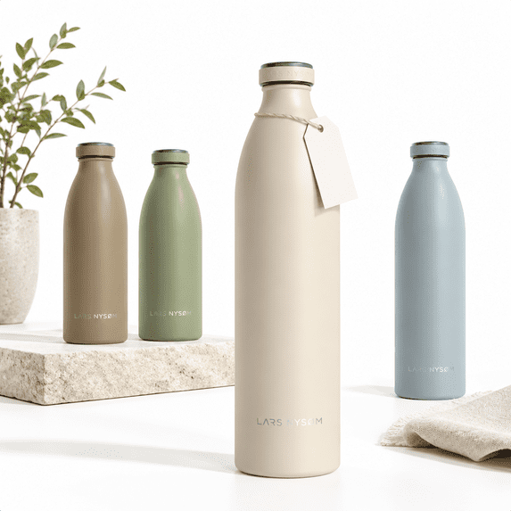 Stainless Steel Water Bottle, Cream Beige, 50.7 Ounces, Leak-Proof ...