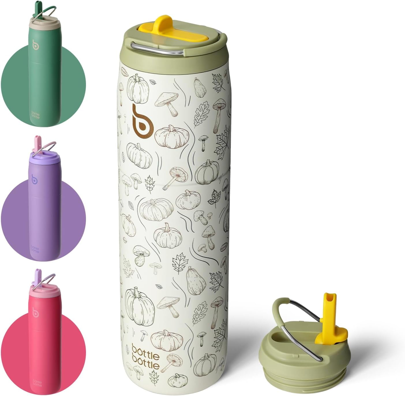 Stainless Steel Water Bottle with Straw Lid and Handle 32 oz Vacuum ...