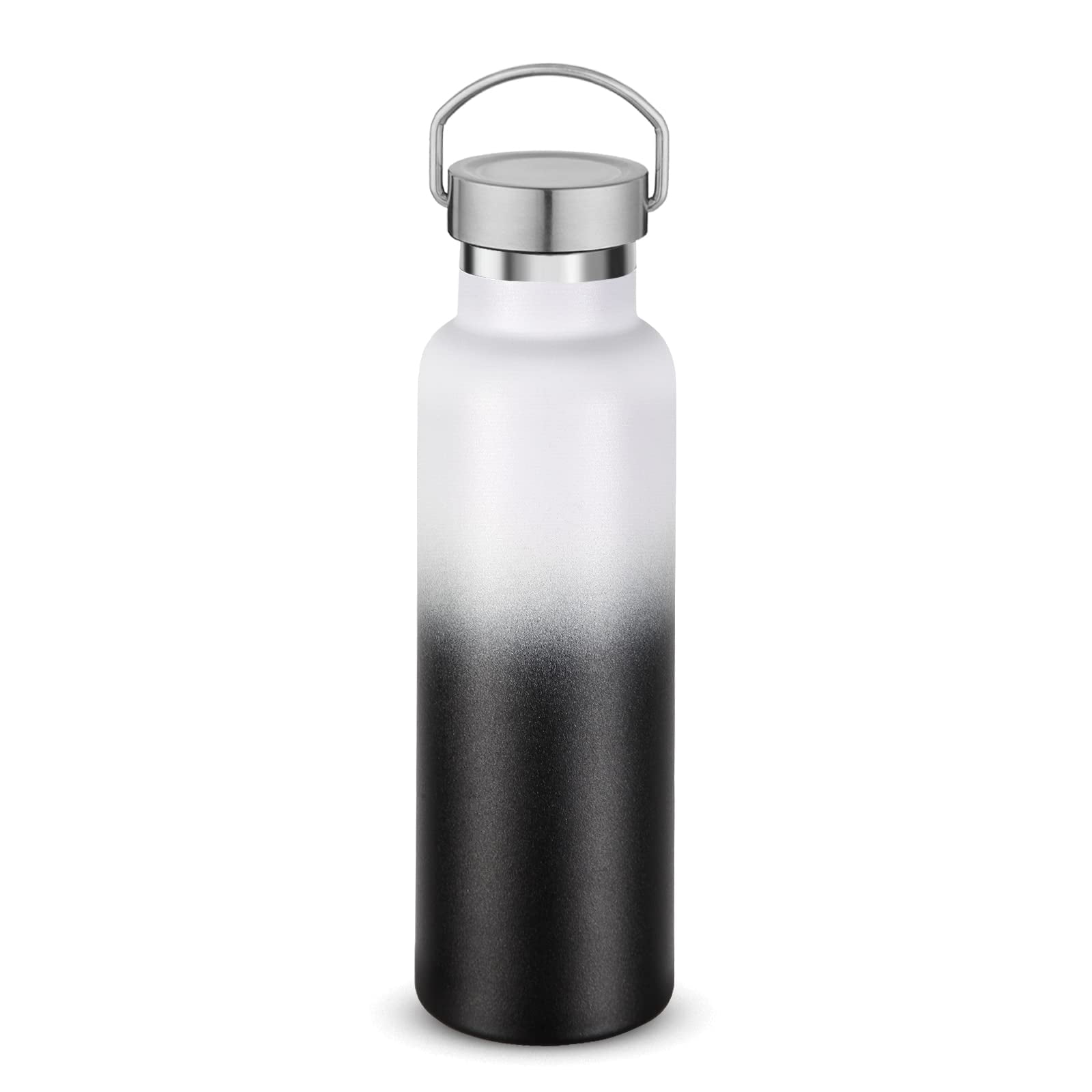 Stainless Steel Water Bottles,600ml Vacuum Insulated Double Wall Travel Bottle with Leak Proof Lid of Handle