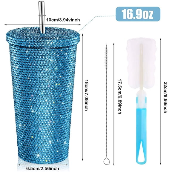 Stainless Steel Water Bottles Diamond Full Rhinestone Coffee Cups Bling Water Cups