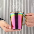 thumbnail image 1 of Stainless Steel Water Cup With Double-Layer Insulated Handle And Milk Cup, Espresso Coffee Mugs for Men & Women, Camping Cups with Handles, Rainbow, 1 of 6