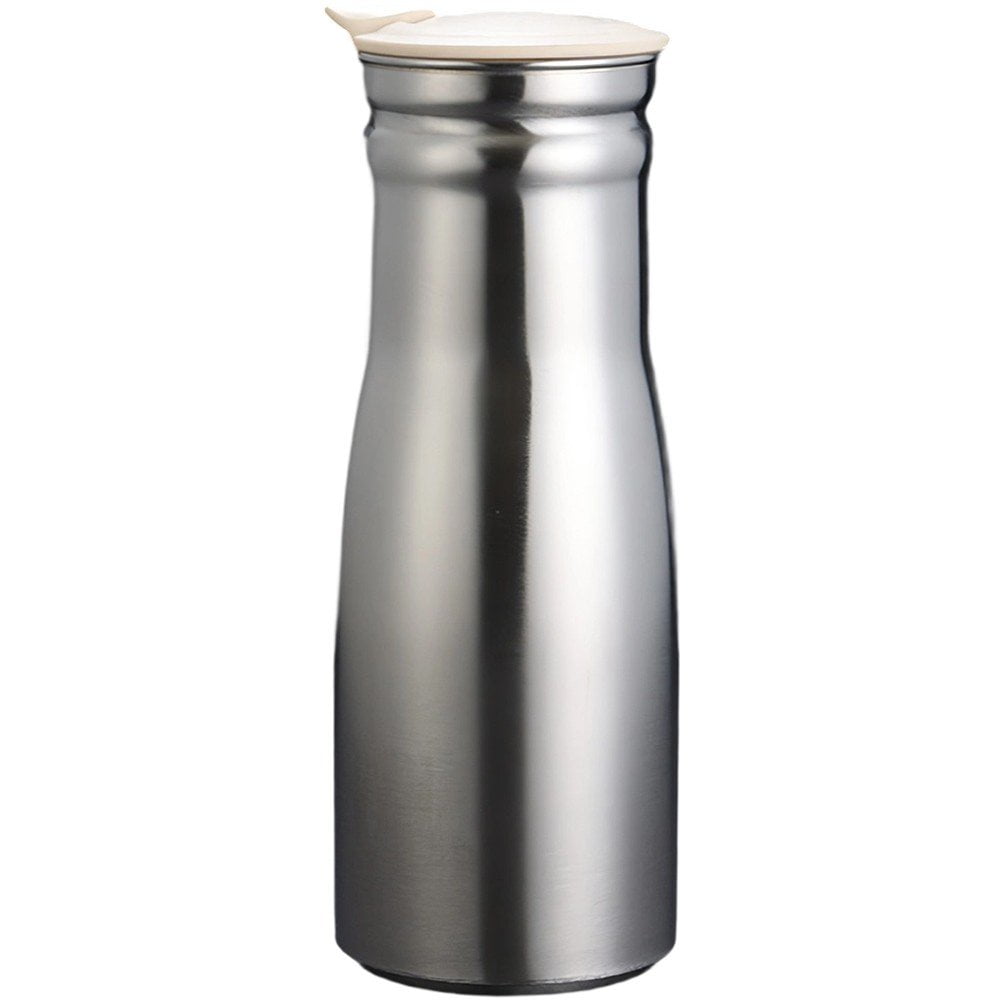 Stainless Steel Water Jug, 1000ml Latte Art Milk Frothing Cup, Pitcher Jug with Lid, Cream Mug for Coffee Machine, Juice, Home, Office