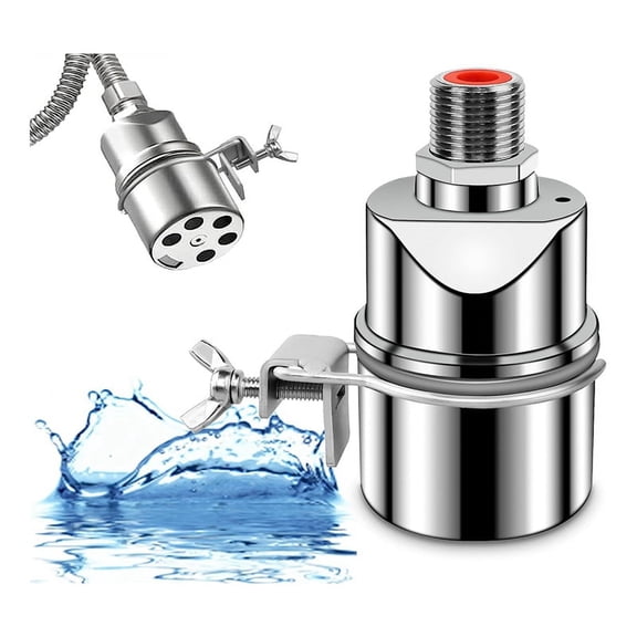 Stainless Steel Water Level Control Float Valve for Tank, 3/4 Inch Float Ball Valve, Suitable for Water Tanks, Pond A,1 pcs x auto fill valve,Silver