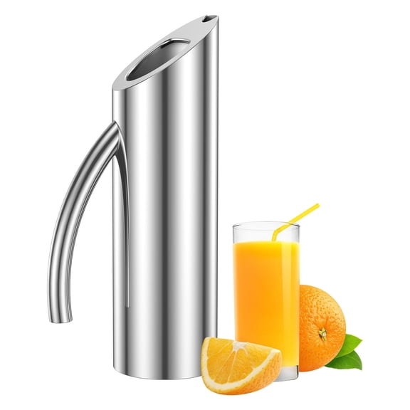 Stainless Steel Water Pitcher 1.6L Silver Upgraded 1 Piece Metal Drink Pitcher for Home Restaurant Modern Metal Water Pitcher
