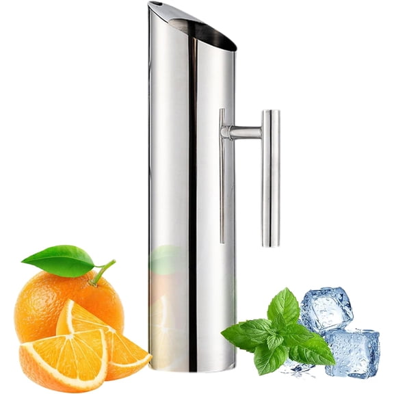 Stainless Steel Water Pitcher Jug:Cold Brew Pitcher with Lid and Spout,Iced Tea Pitcher for Drinking,Drink Pitcher for Beer Coffee Fruit Tea (2L/70oz)