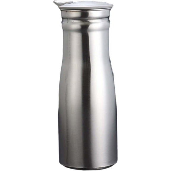 Stainless Steel Water Pitcher with Sealed PP Lid, 1.0L Large Capacity, Leak‑Proof Beverage Jug, Gray
****