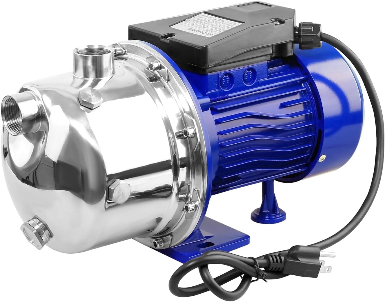 Stainless Steel Water Pressure Booster Pump 1.5HP, 1220 GPH Self-Priming Irrigation Jet Pump 115V for Home Garden Lawn Sprinkler (No Tank)