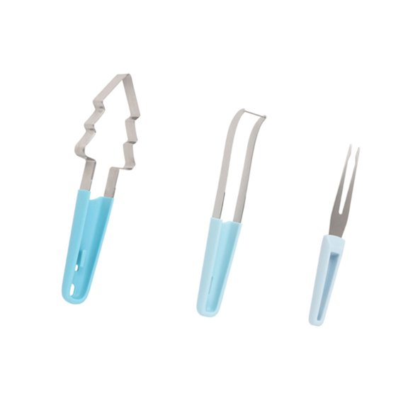 Stainless Steel Watermelon Cutting Tool 3 In 1 Fork And Christmas Tree Shape Cutter Picnics Fruit Slicer For Picnics