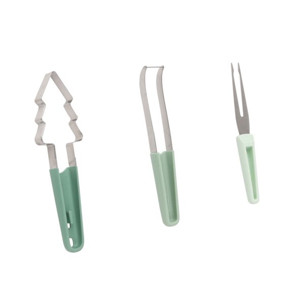Stainless Steel Watermelon Cutting Tool Three In 1 Fork And Christmas Tree Shape Cutter Picnics Fruit Slicer For Picnics