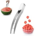 thumbnail image 1 of Stainless Steel Watermelon Dicing Tool,Watermelon Cutter Slicer Stainless Steel Watermelon Cube Cutter Quickly Watermelon Fun Fruit Melon Cutter for Kitchen Gadget, 1 of 9