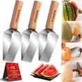 thumbnail image 1 of Stainless Steel Watermelon Slicer, 2026 New Triangle Watermelon Cutter, Stainless Steel with Wooden Handle for A Wide Variety Watermelon, Cantaloupe, Honeydew, Apples, and More, 1 of 7