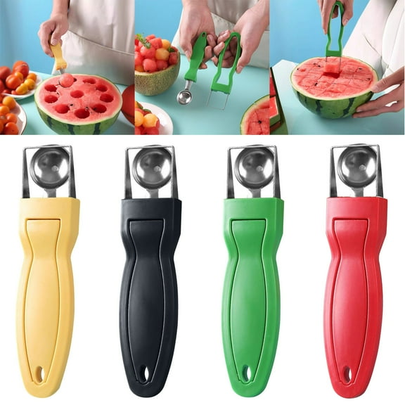 Stainless Steel Watermelon Slicer & Baller 2-in-1 Tool, Professional Melon Cutter with Pulp Separator, Kitchen Gadget for BBQ, Picnics, Family Gatherings