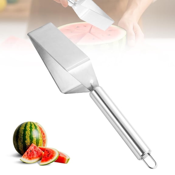 Stainless Steel Watermelon Slicer and Cutter - Melon Knife Tool with Sharp Blade for Watermelon Cantaloupe Honeydew - Fruit Cutter for Slicing Serving - Summer Kitchen Gadget - 1 Piece