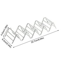 Stainless Steel Wavy Taco Stand, 4-Slot 5-Slot Taco Tortilla Holder, Non-Slip Table Serving Rack, Easy Clean Durable Kitchen Accessory, Party Gathering Decorative Tool