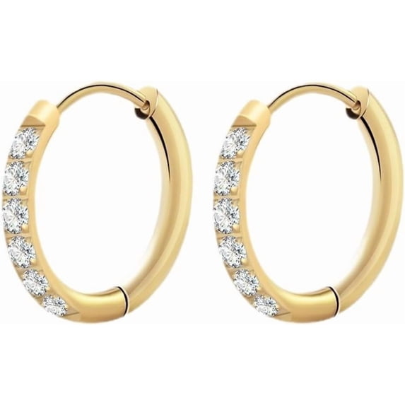 Stainless Steel Weddig Party Eternity Style Cuff Huggie Earrings