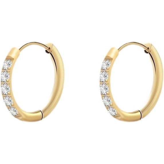 Stainless Steel Weddig Party Eternity Style Cuff Huggie Earrings