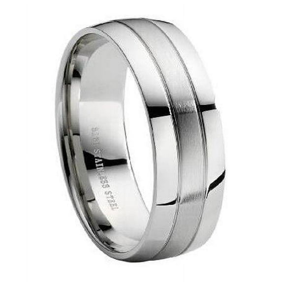 Stainless Steel Wedding Band-8mm