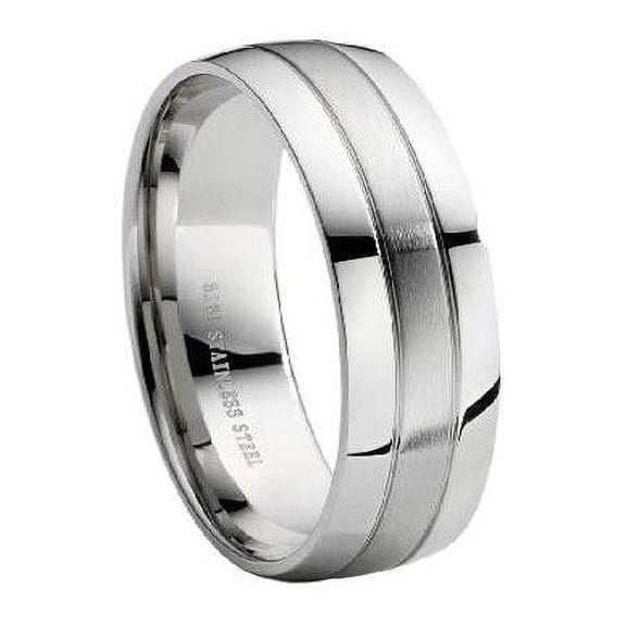 Stainless Steel Wedding Band-8mm
