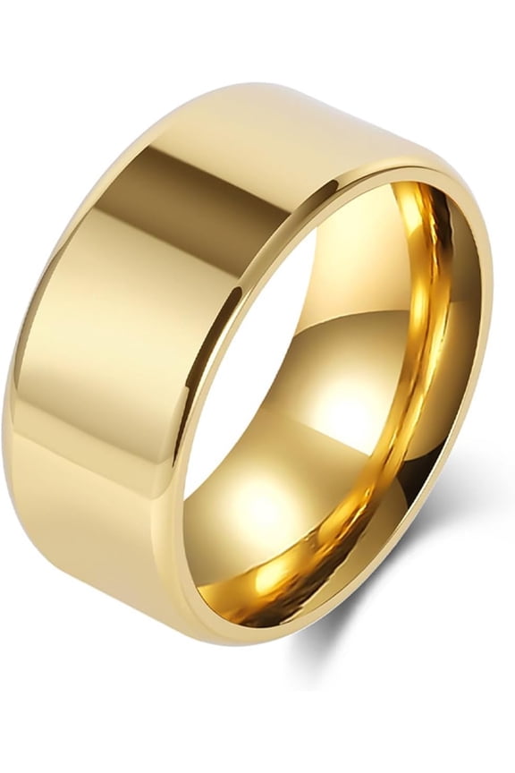 Stainless Steel Wedding Band Ring for Men Women | 4mm 6mm 8mm 10mm Beveled Edge High Polish Stainless Steel Ring for Men Women | Comfort Fit Size 6-13