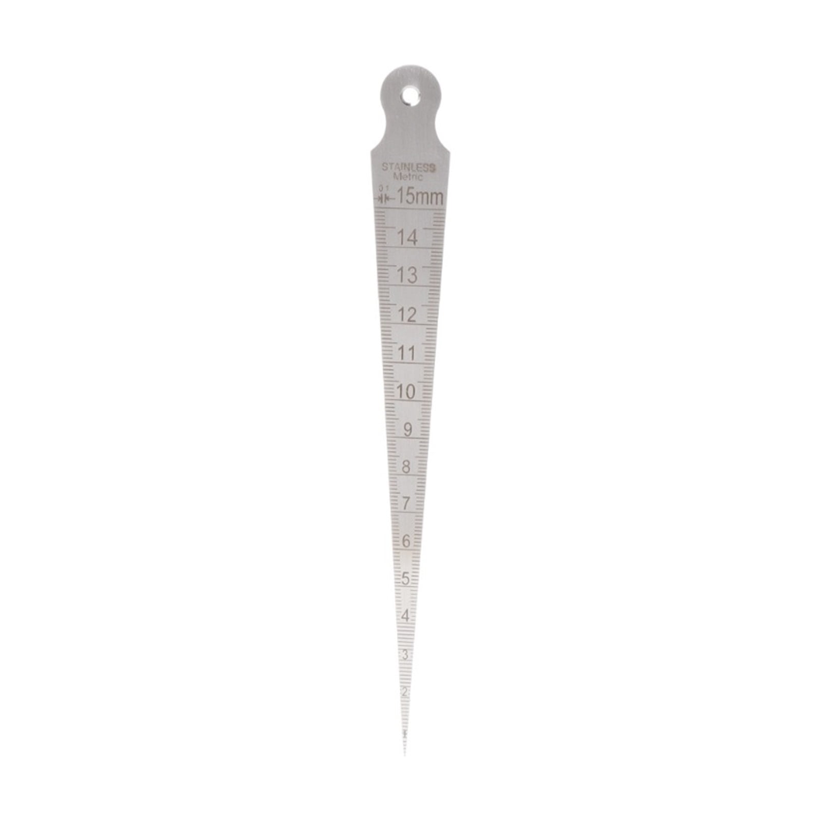 Stainless Steel Wedge Feeler Gauge For Gap Hole Measuring Tool 1-15mm For Diameters Of Small Holes/Slots ,Easy to Use