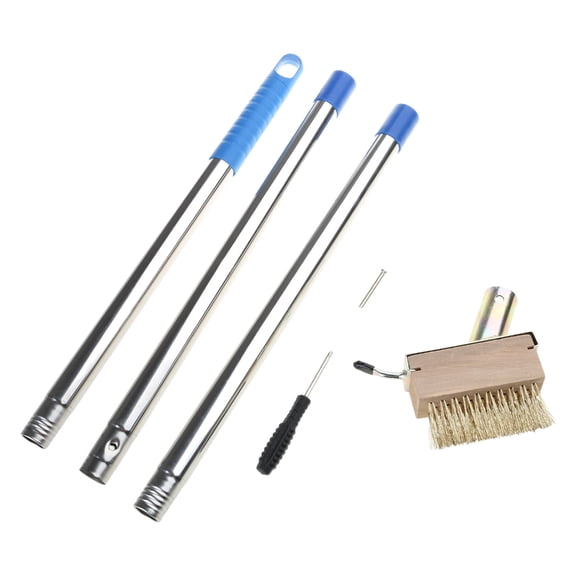 Stainless Steel Weeds Brush Crack Weeder with Removable Heads for Garden Cleaning, Adjustable Multiple Poles Design