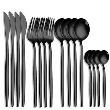 Stainless Steel Western Cutlery Set - Steak Knives, Forks, Spoons, 16-Piece Set