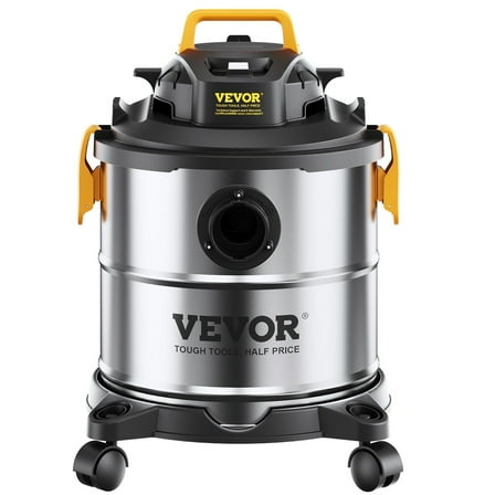 Stainless Steel Wet Dry Vac, 5.5 Gal 6.5 HP Shop Vacuum with Blower & Attachments, Ideal for Carpet, Debris, Pet Hair